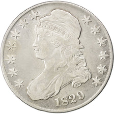 UNITED STATES, Capped Bust, Half Dollar, 1829, U.S. Mint, KM #37, EF(40-45),...