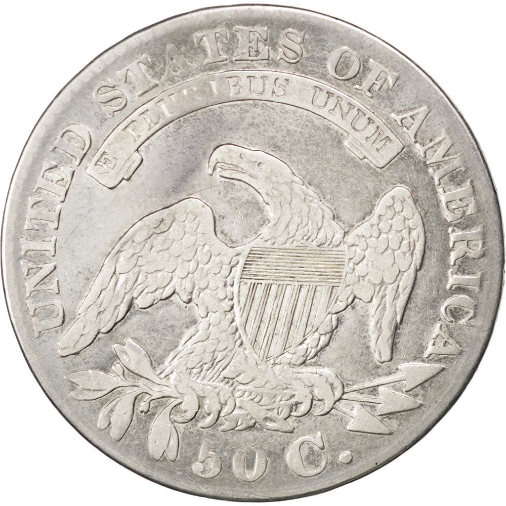UNITED STATES, Capped Bust, Half Dollar, 1829, U.S. Mint, KM #37, EF(40-45),...