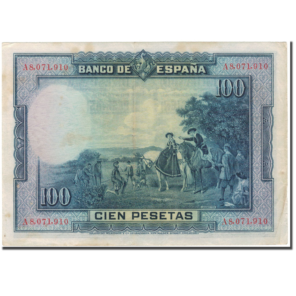Banknote, Spain, 100 Pesetas, 1928-08-15, KM:76a, VF(30-35)