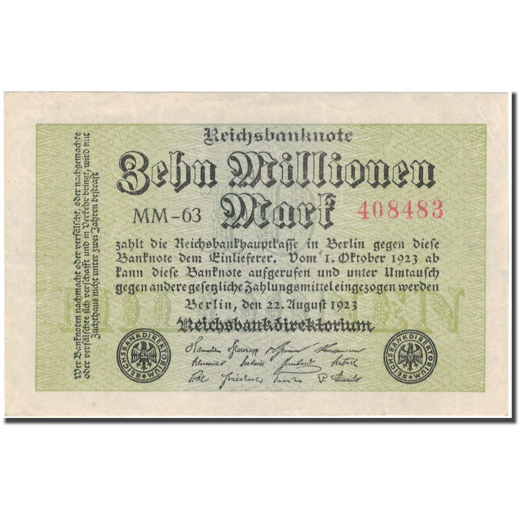 Banknote, Germany, 10 Millionen Mark, 1923, KM:106d, AU(55-58)