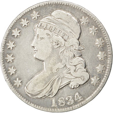 UNITED STATES, Capped Bust, Half Dollar, 1834, U.S. Mint, KM #37, EF(40-45),...