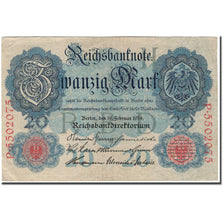 Geldschein, Deutschland, 20 Mark, 1914, KM:46b, SS