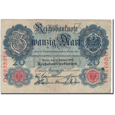 Nota, Alemanha, 20 Mark, 1914, KM:46b, EF(40-45)