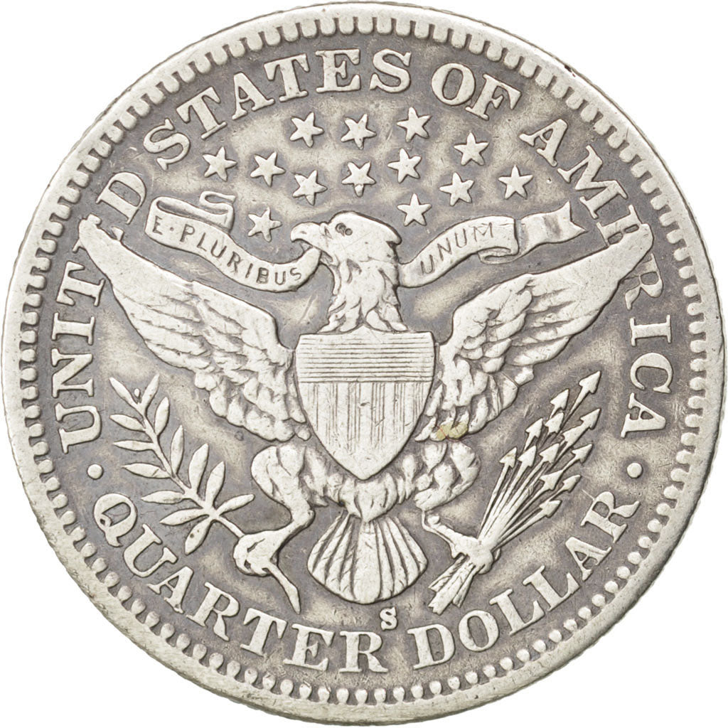 UNITED STATES, Barber Quarter, Quarter, 1902, U.S. Mint, KM #114, EF(40-45),...