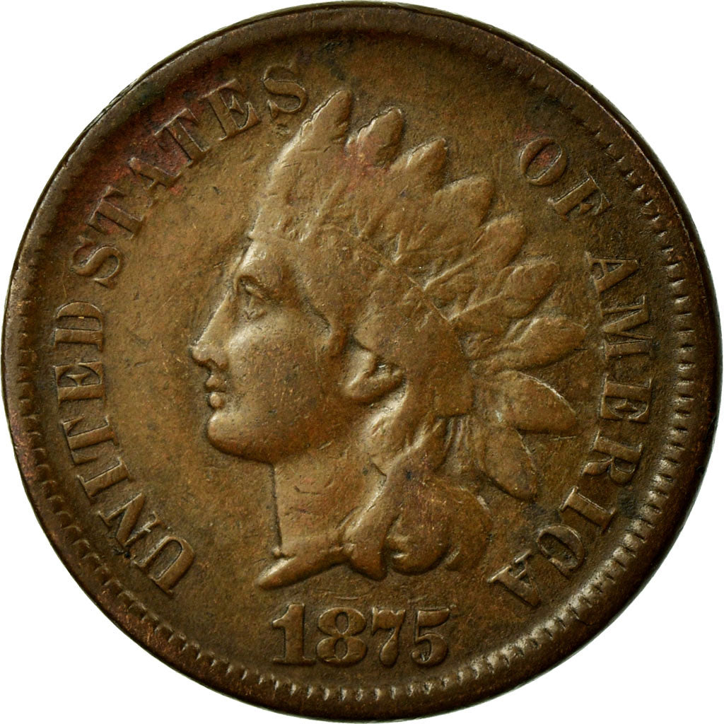 Coin, United States, Indian Head Cent, Cent, 1875, U.S. Mint, Philadelphia