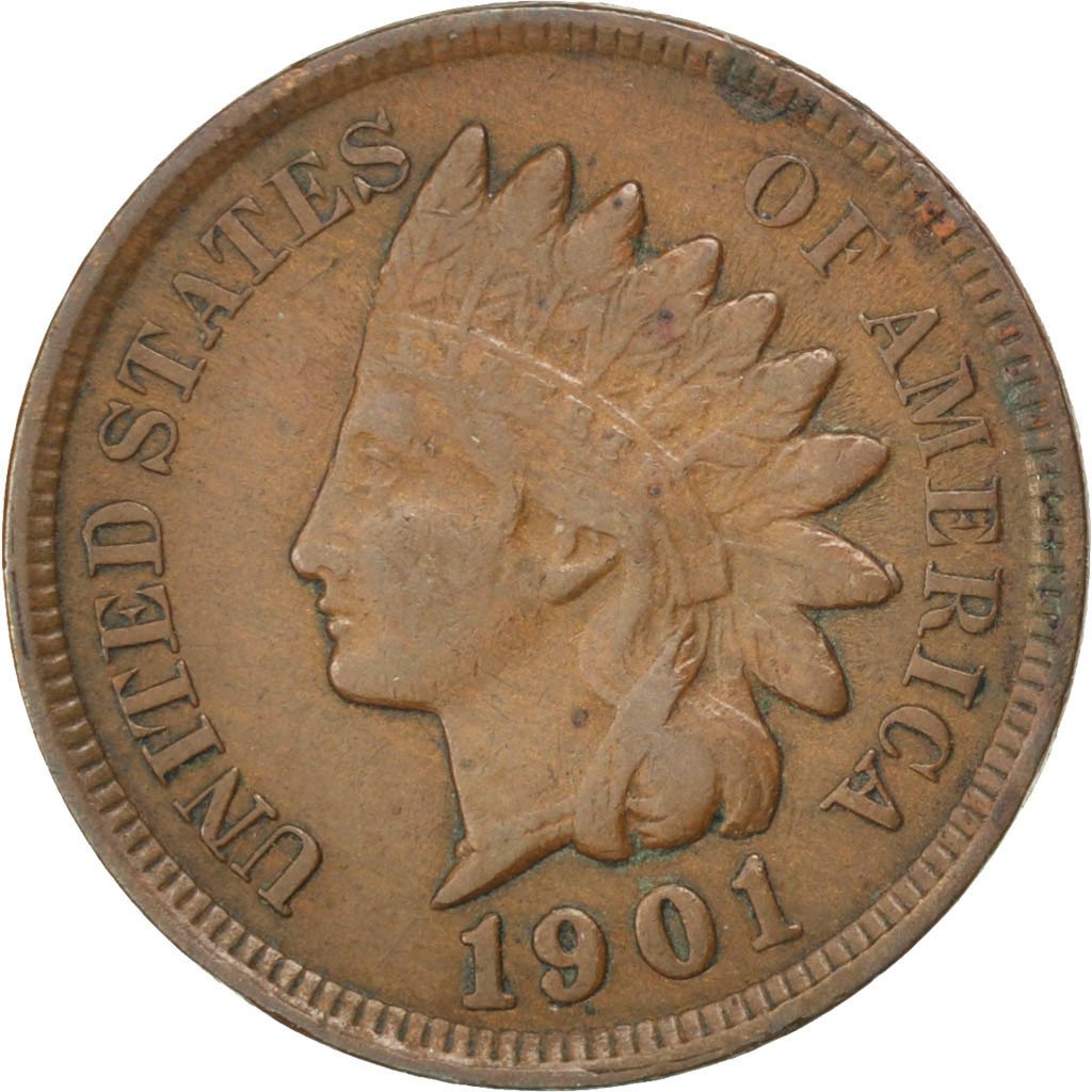 UNITED STATES, Indian Head Cent, Cent, 1901, U.S. Mint, KM #90a, AU(55-58),...