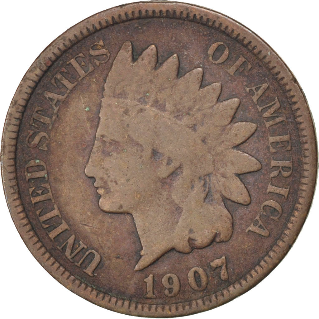 UNITED STATES, Indian Head Cent, Cent, 1907, U.S. Mint, KM #90a, VF(20-25),...