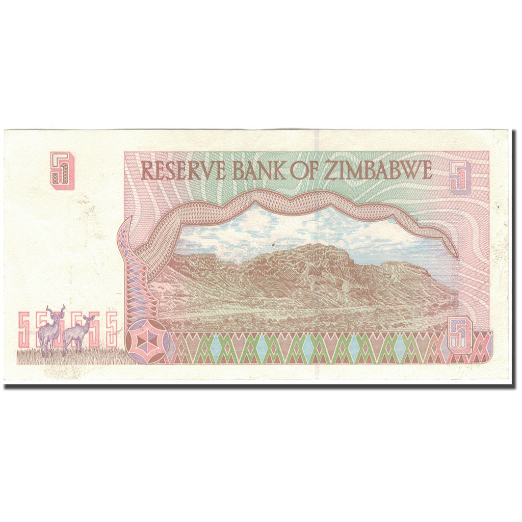 Banconote, Zimbabwe, 5 Dollars, 1997, KM:5a, BB+