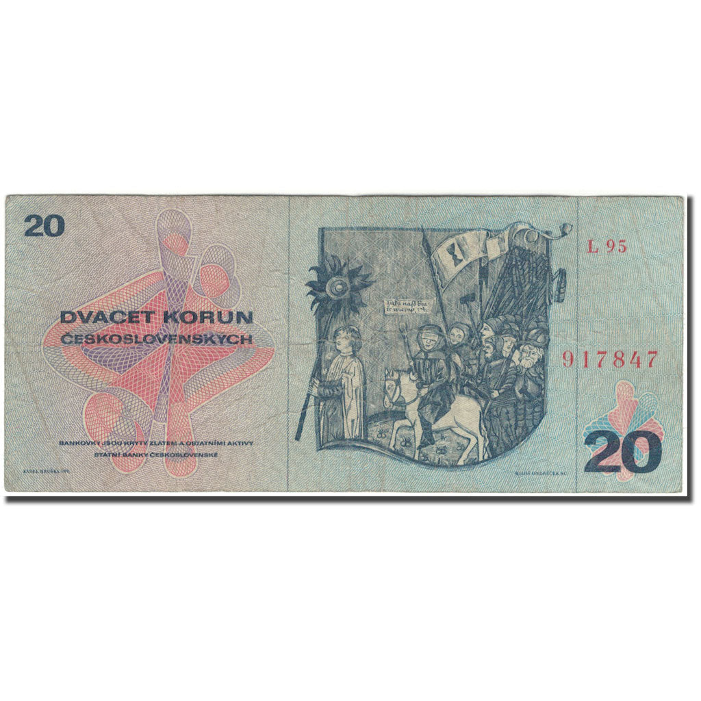 Banknote, Czechoslovakia, 20 Korun, 1970, KM:92, VF(30-35)