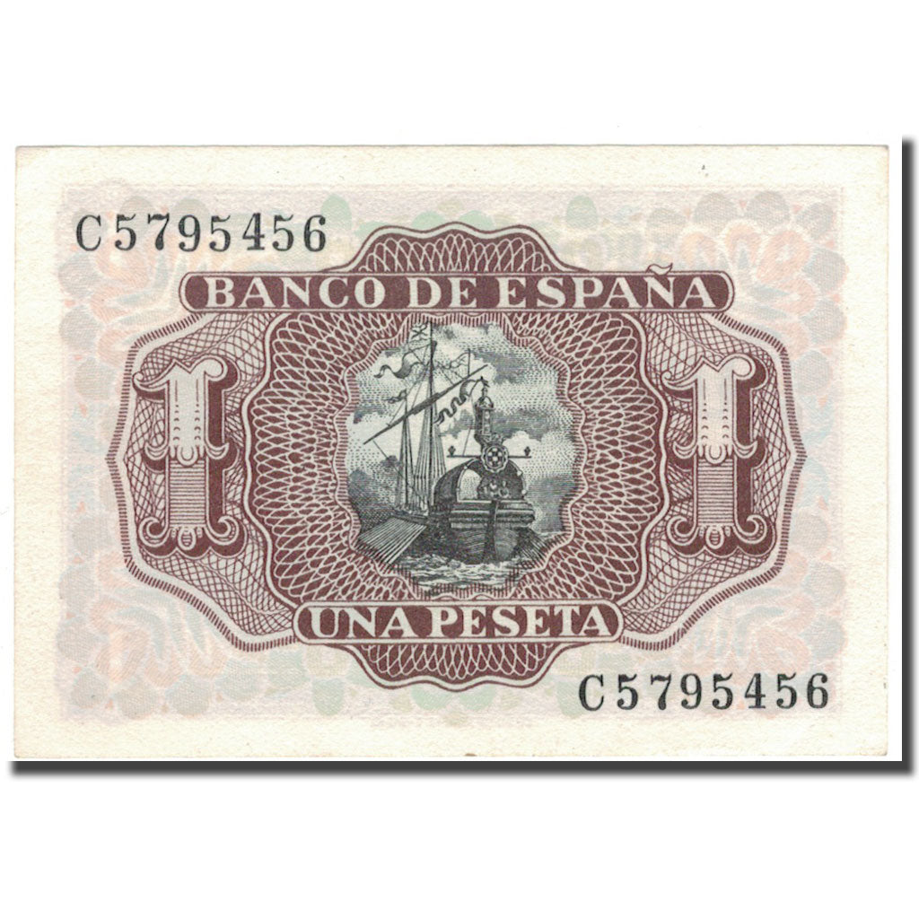 Banknote, Spain, 1 Peseta, 1953-07-22, KM:144a, UNC(65-70)
