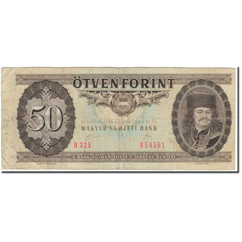 Biljet, Hongarije, 50 Forint, 1989, KM:170h, TB