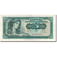 Banknote, Yugoslavia, 5 Dinara, 1965, KM:77a, EF(40-45)