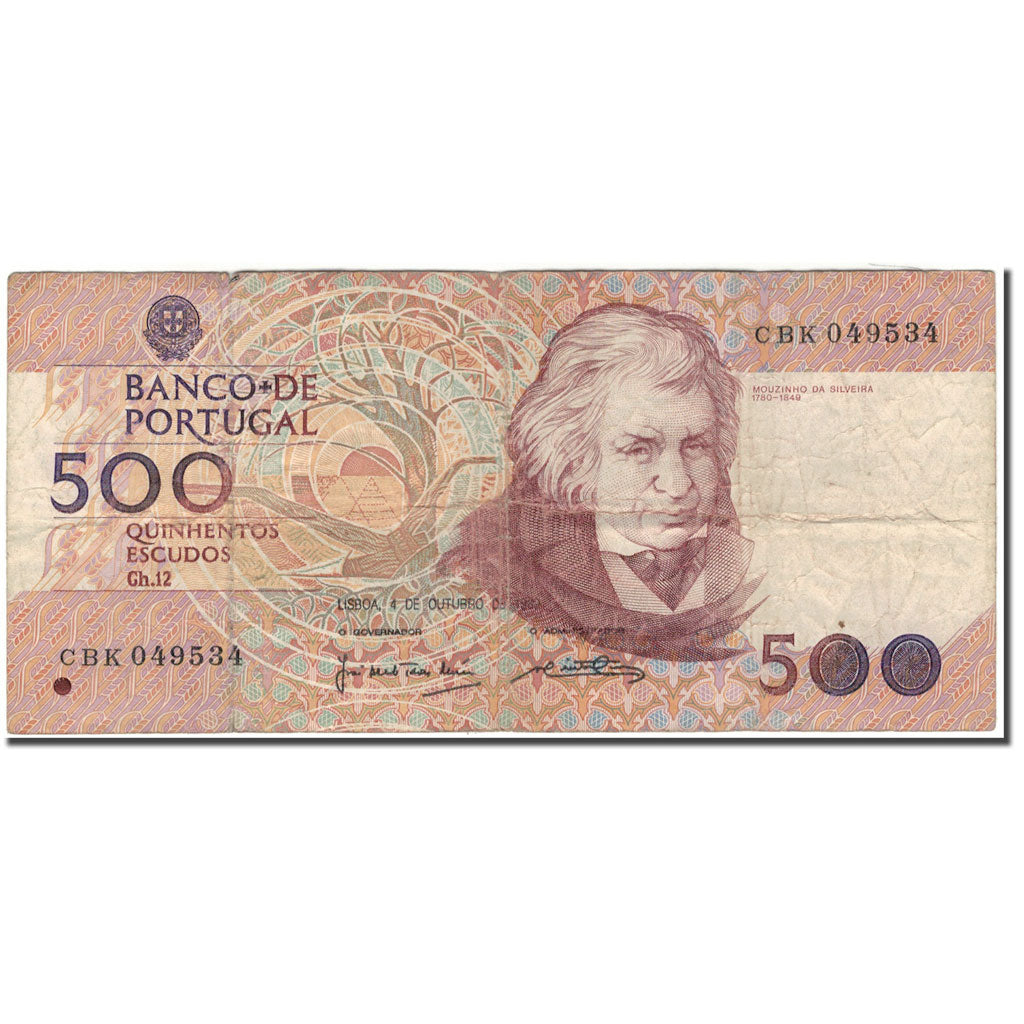 Banknote, Portugal, 500 Escudos, 1989-10-04, KM:180c, VF(20-25)