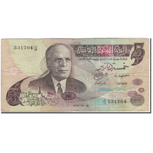 Banknote, Tunisia, 5 Dinars, 1973-10-15, KM:71, VF(20-25)