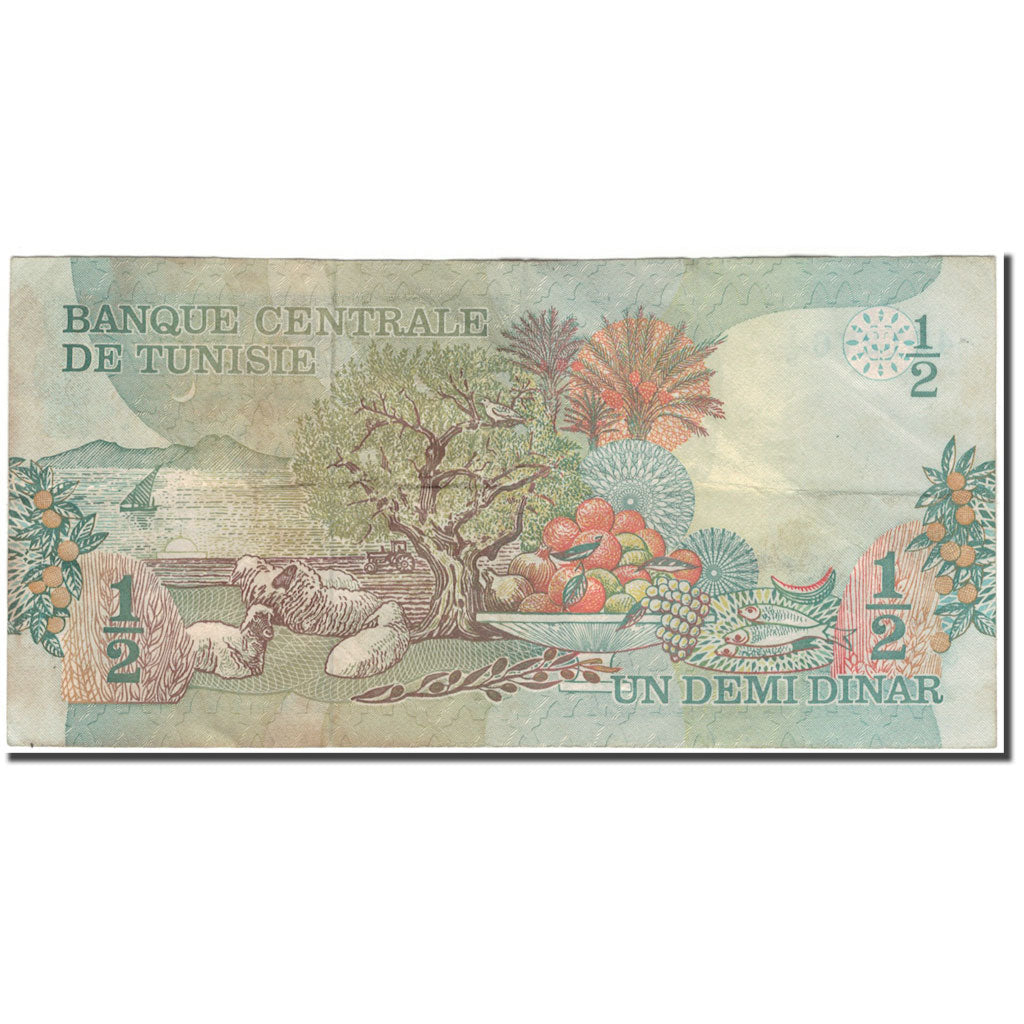 Banknote, Tunisia, 1/2 Dinar, 1973-10-15, KM:69a, VF(30-35)