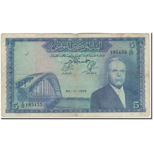Banknote, Tunisia, 5 Dinars, 1962-03-20, KM:61, VF(20-25)