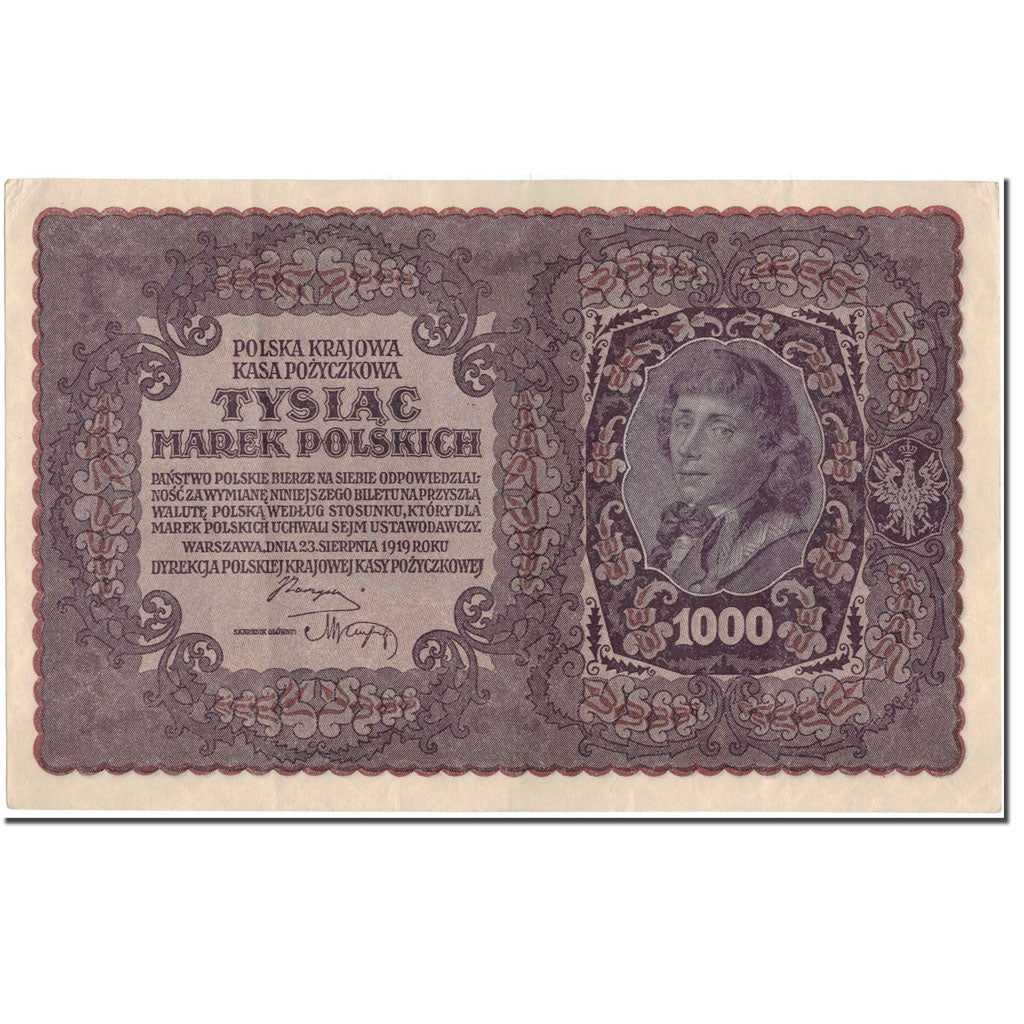Banknote, Poland, 1000 Marek, 1919, KM:29, AU(55-58)