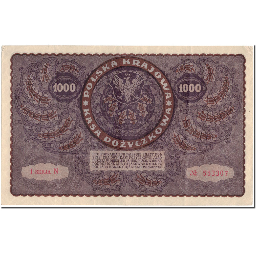 Banknote, Poland, 1000 Marek, 1919, KM:29, AU(55-58)