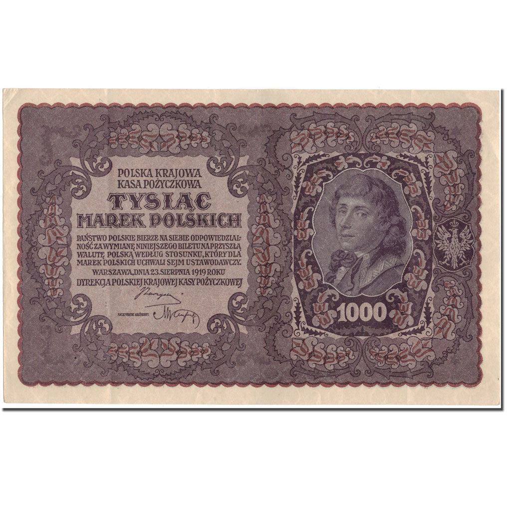 Banknote, Poland, 1000 Marek, 1919, KM:29, AU(50-53)