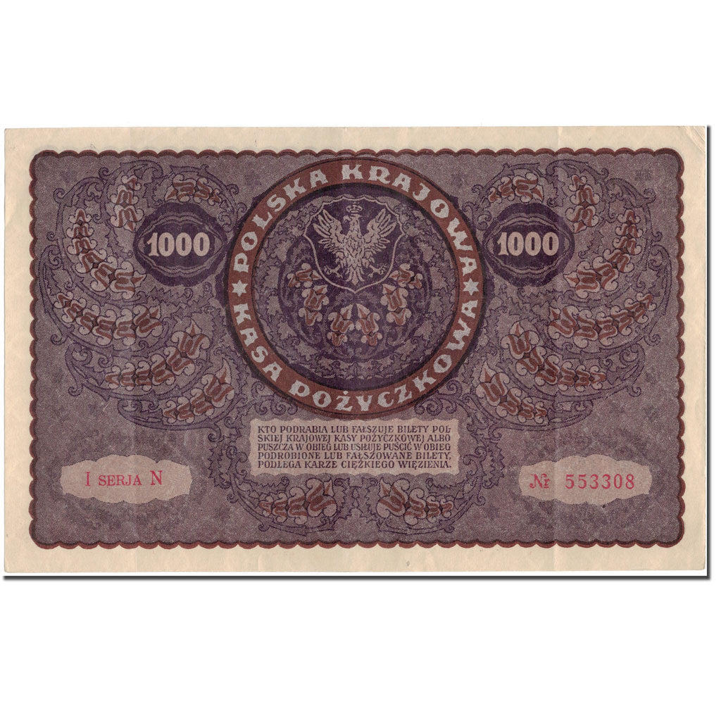 Banknote, Poland, 1000 Marek, 1919, KM:29, AU(50-53)
