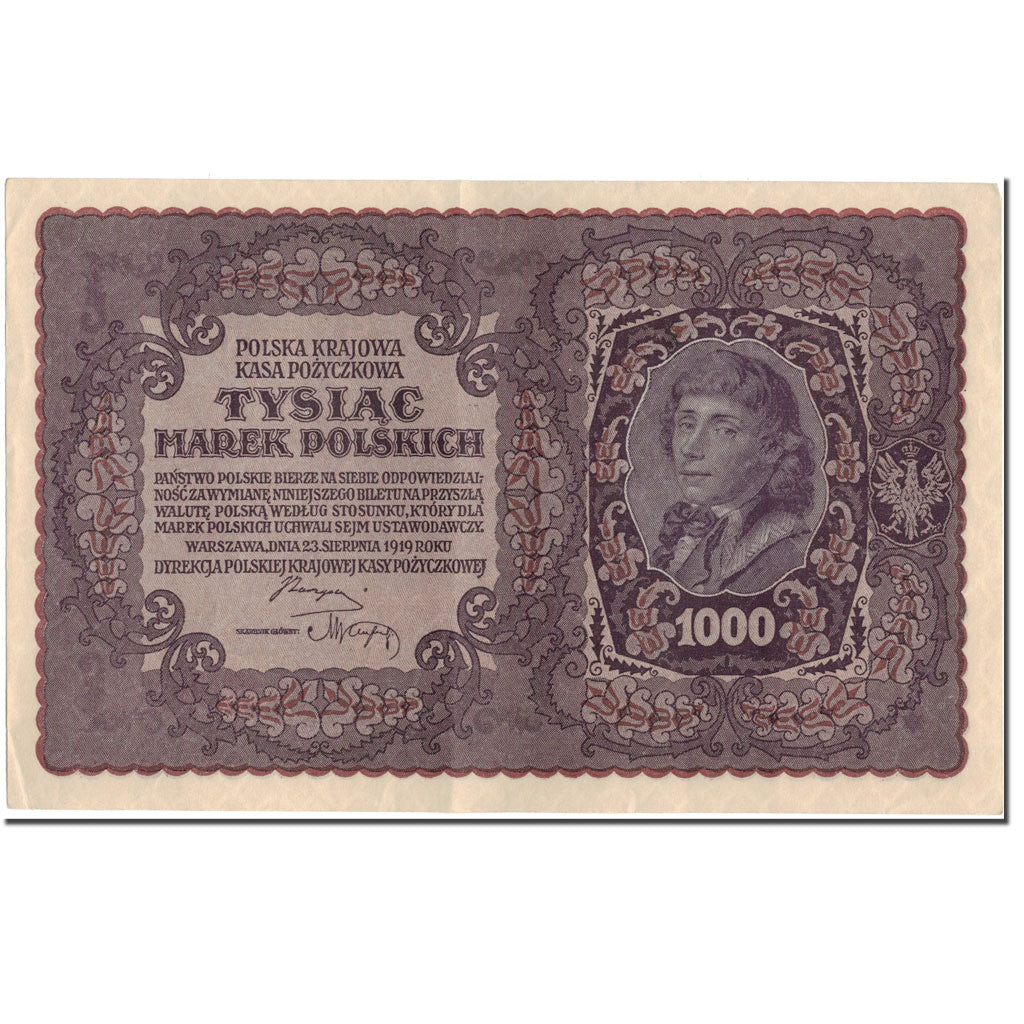 Banknote, Poland, 1000 Marek, 1919, KM:29, AU(55-58)