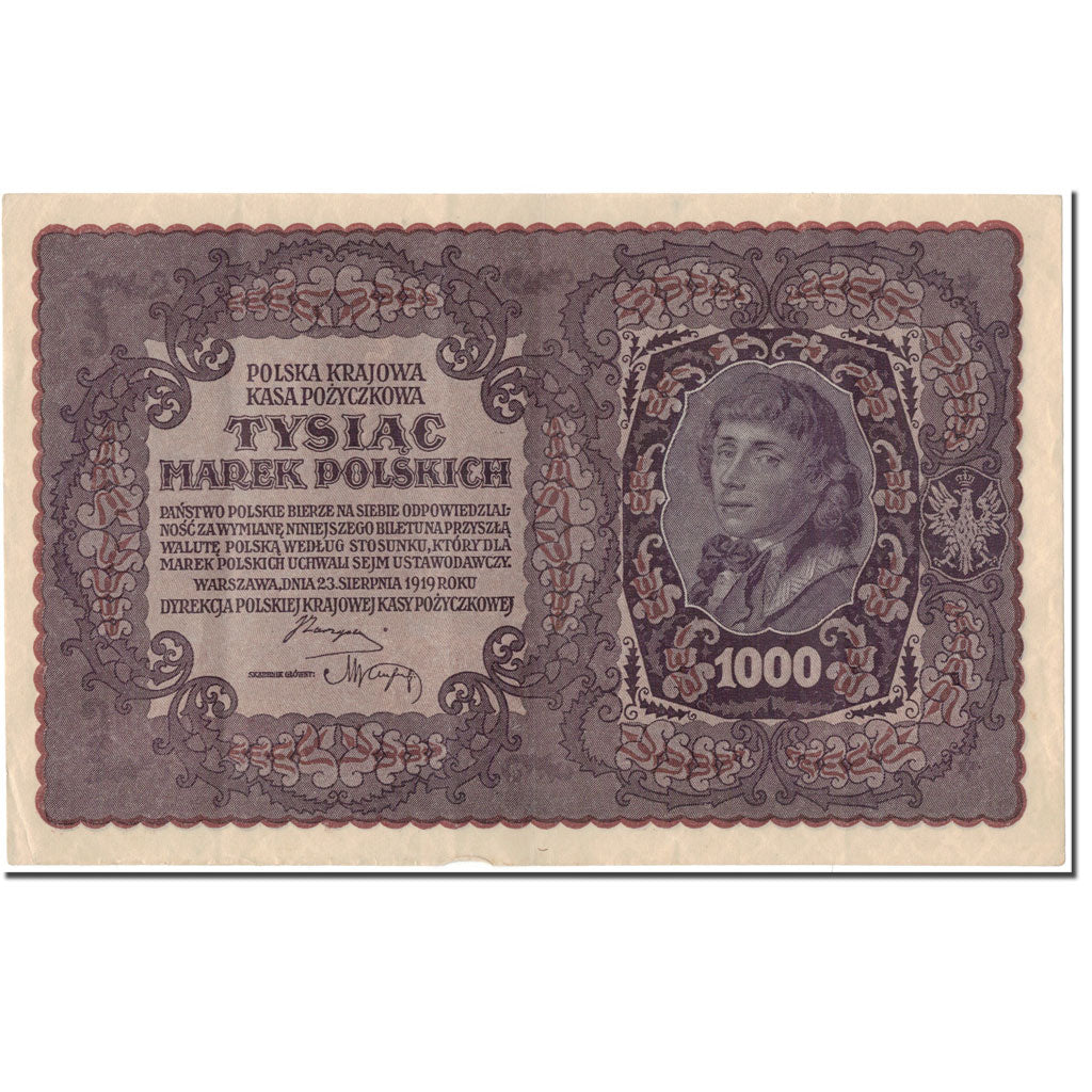 Banknote, Poland, 1000 Marek, 1919, KM:29, AU(50-53)