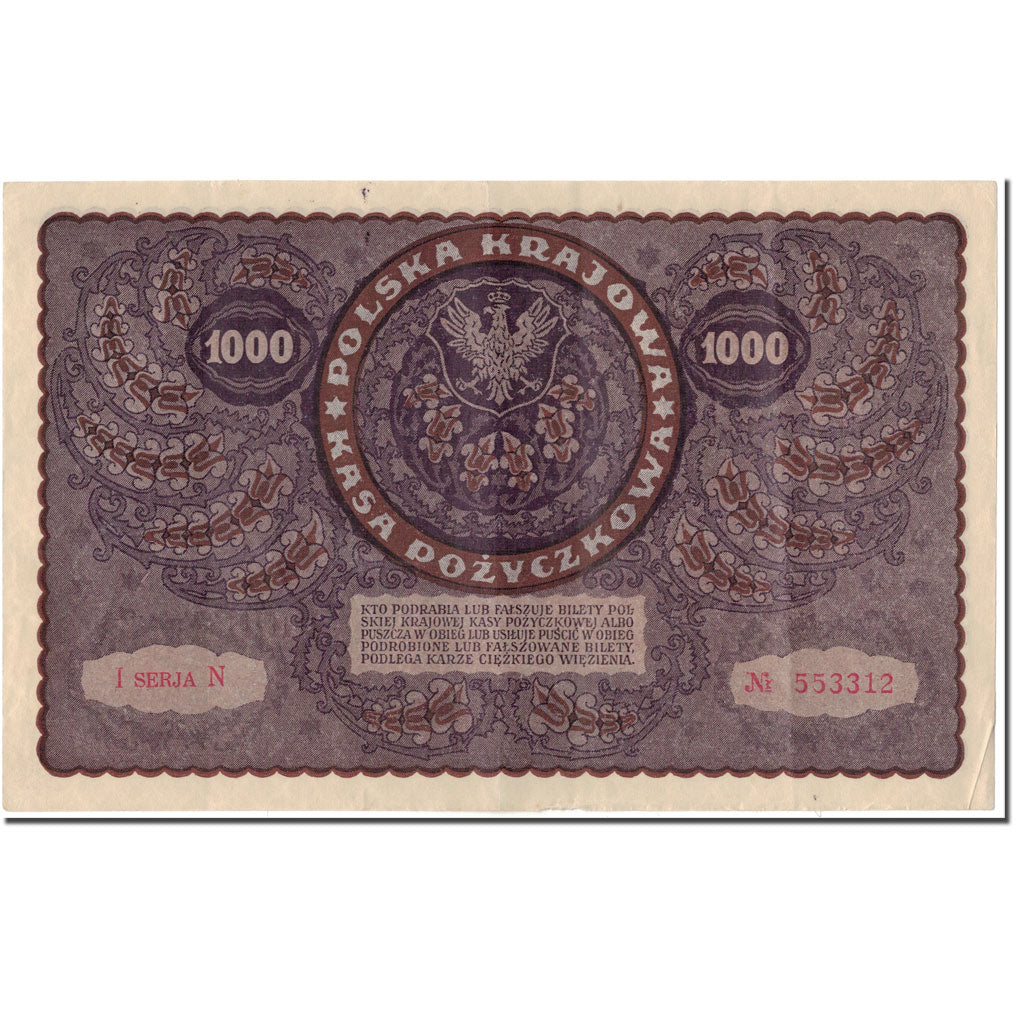 Banknote, Poland, 1000 Marek, 1919, KM:29, AU(50-53)