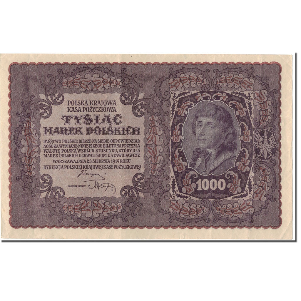 Banknote, Poland, 1000 Marek, 1919, KM:29, AU(50-53)