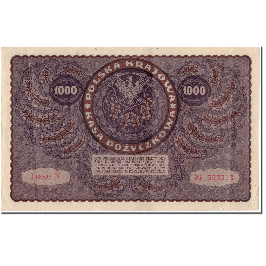Banknote, Poland, 1000 Marek, 1919, KM:29, AU(50-53)