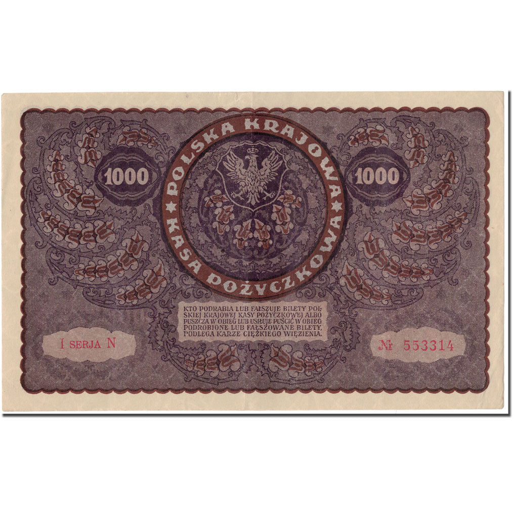 Banknote, Poland, 1000 Marek, 1919, KM:29, AU(55-58)