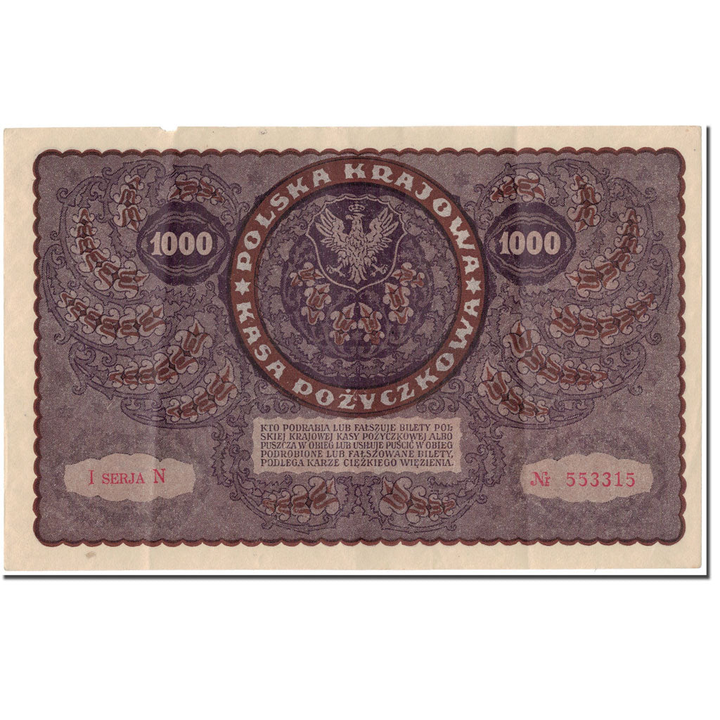 Banknote, Poland, 1000 Marek, 1919, KM:29, AU(50-53)
