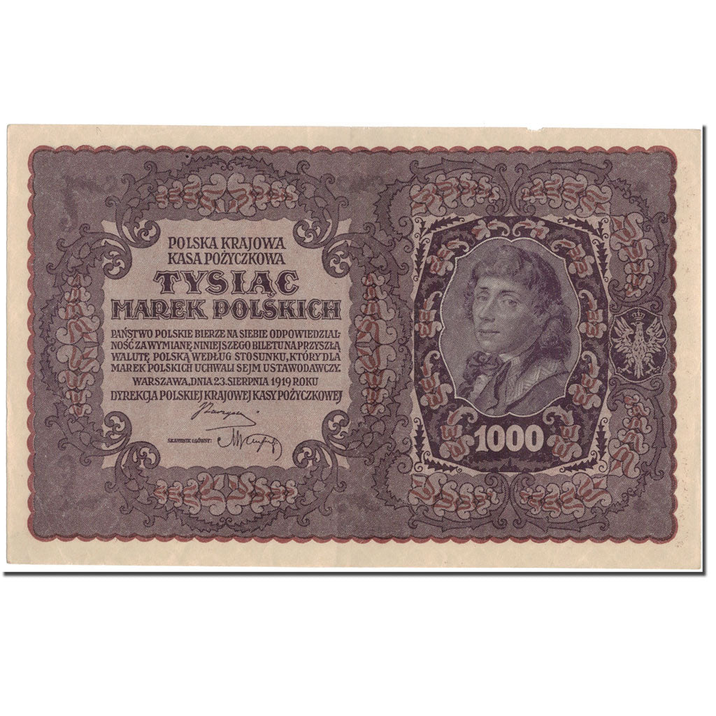 Banknote, Poland, 1000 Marek, 1919, KM:29, AU(50-53)