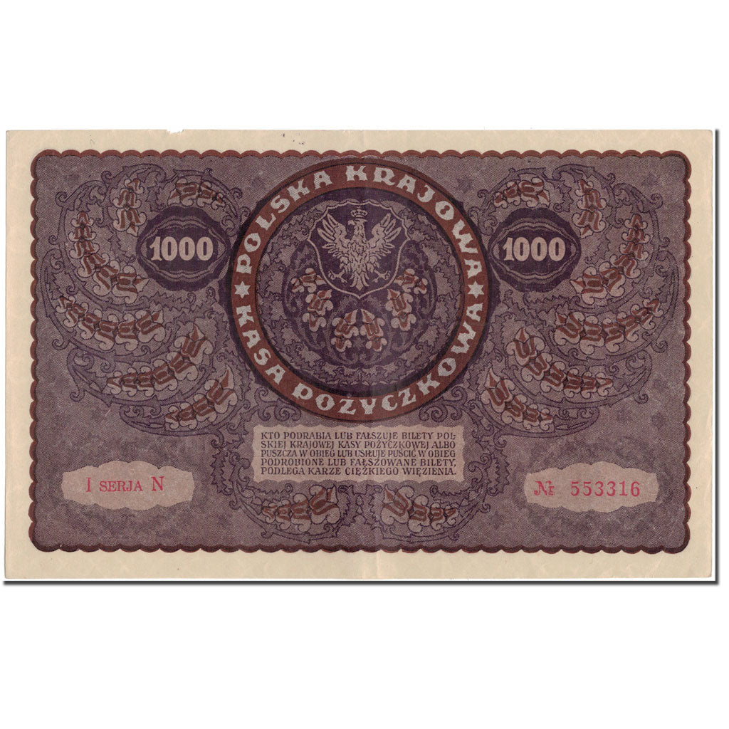 Banknote, Poland, 1000 Marek, 1919, KM:29, AU(50-53)