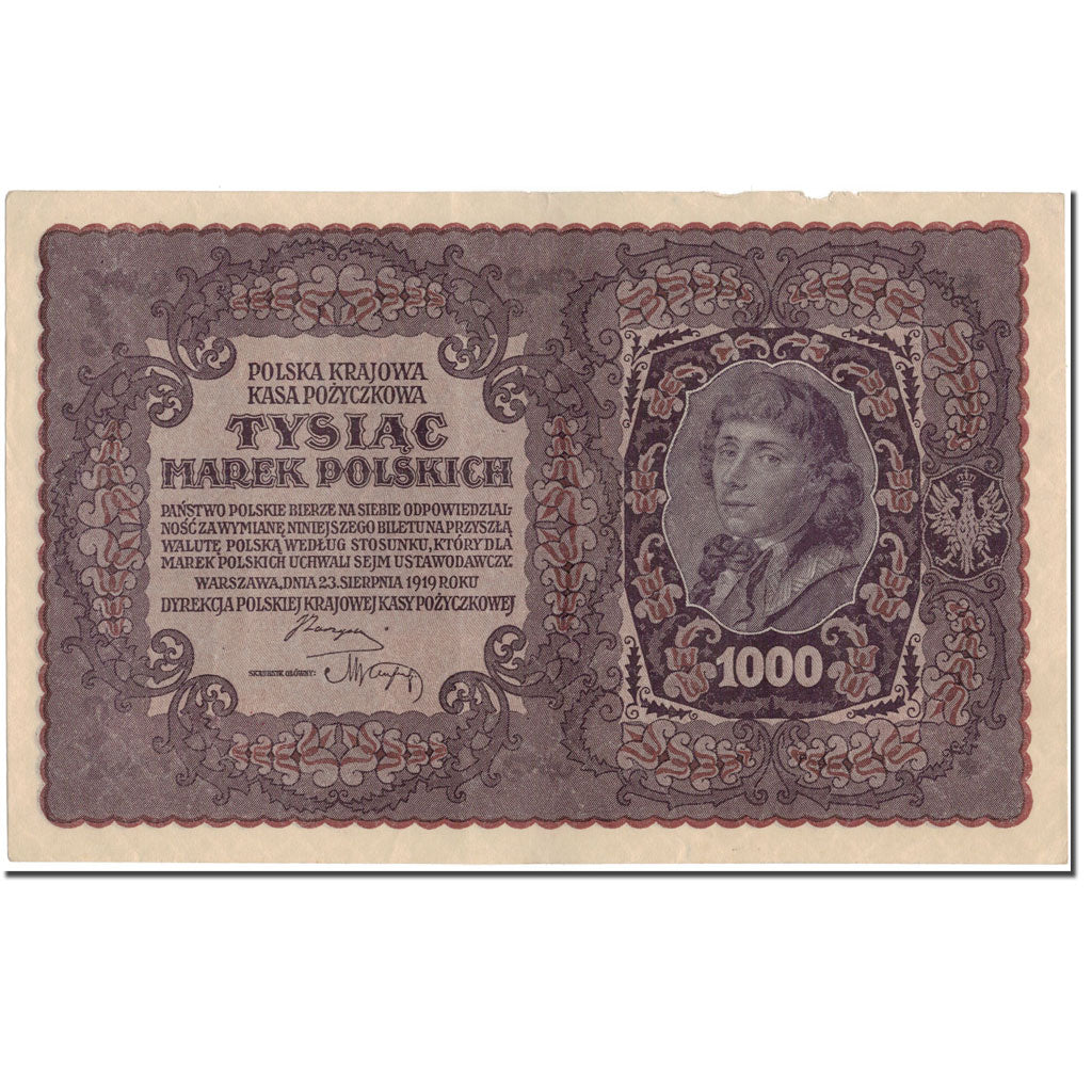 Banknote, Poland, 1000 Marek, 1919, KM:29, AU(50-53)