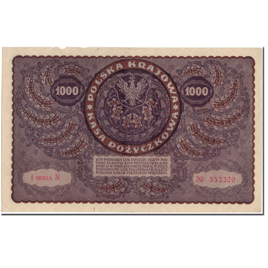 Banknote, Poland, 1000 Marek, 1919, KM:29, AU(50-53)