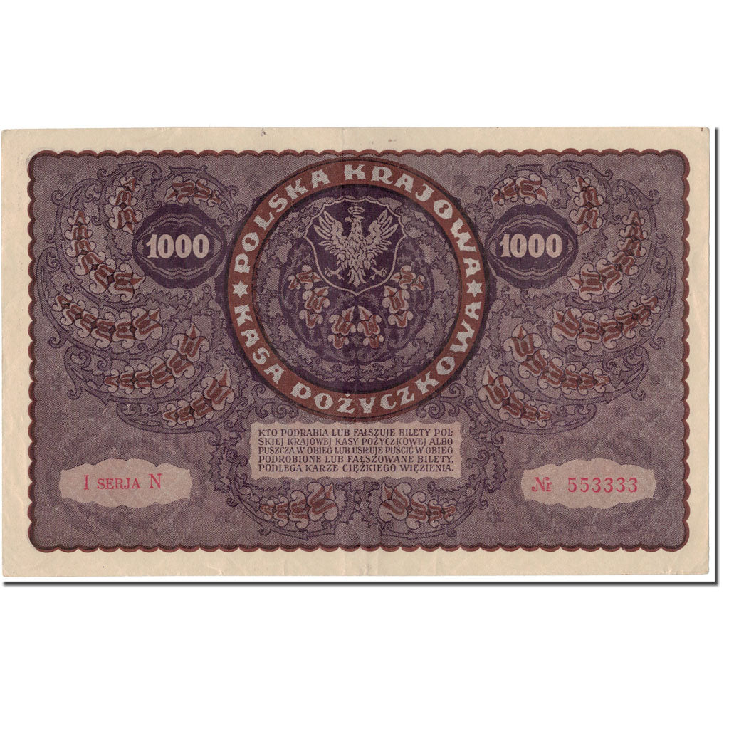 Banconote, Polonia, 1000 Marek, 1919, KM:29, BB+