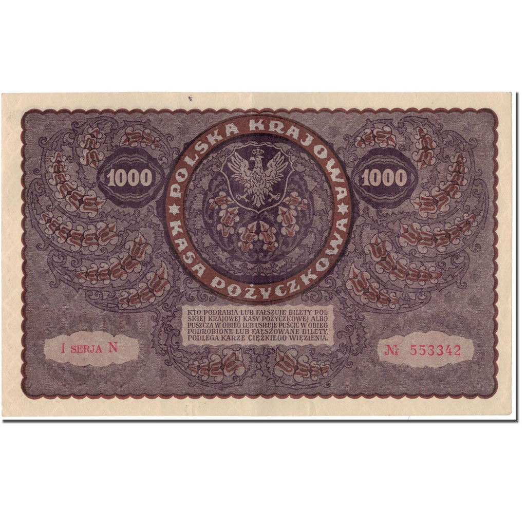 Geldschein, Polen, 1000 Marek, 1919, KM:29, VZ+