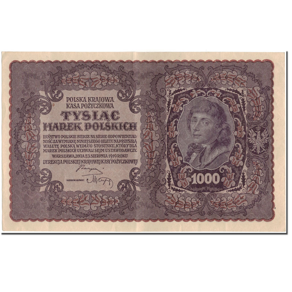 Banknote, Poland, 1000 Marek, 1919, KM:29, AU(55-58)