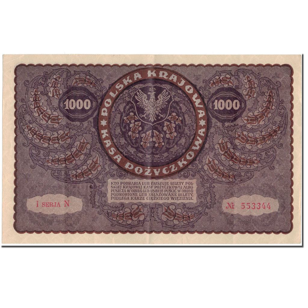 Banknot, Polska, 1000 Marek, 1919, KM:29, AU(55-58)
