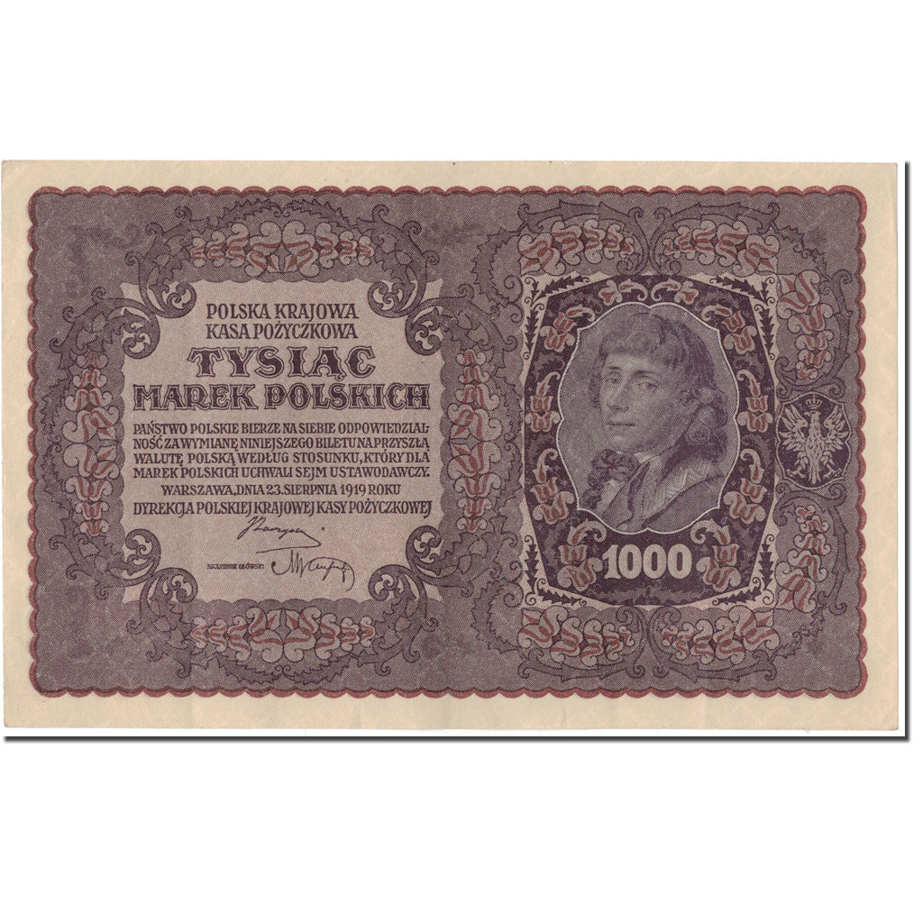 Banknot, Polska, 1000 Marek, 1919, KM:29, UNC(60-62)