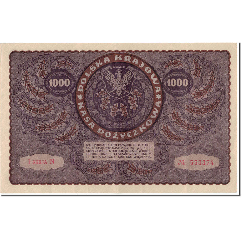 Banknot, Polska, 1000 Marek, 1919, KM:29, UNC(60-62)
