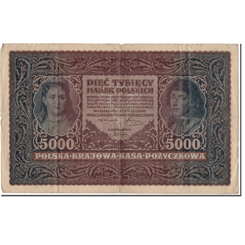 Banknot, Polska, 5000 Marek, 1920, KM:31, VF(20-25)