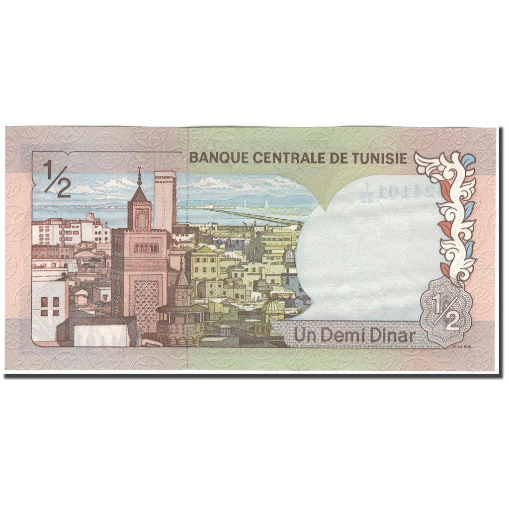 Banknote, Tunisia, 1/2 Dinar, 1972-08-03, KM:66a, UNC(65-70)
