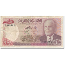 Banknote, Tunisia, 1 Dinar, 1980-10-15, KM:74, VF(20-25)