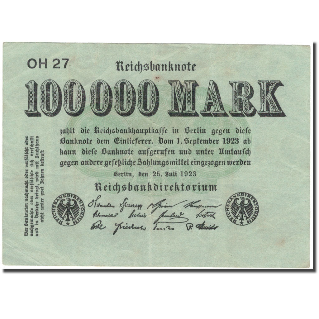 Banknote, Germany, 100,000 Mark, 1923, KM:91a, AU(50-53)
