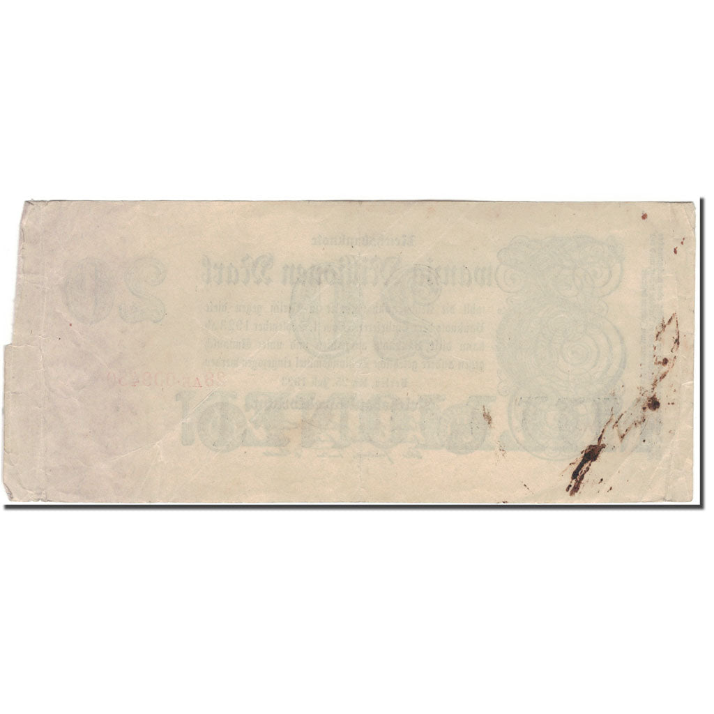 Geldschein, Deutschland, 20 Millionen Mark, 1923, KM:97b, S+