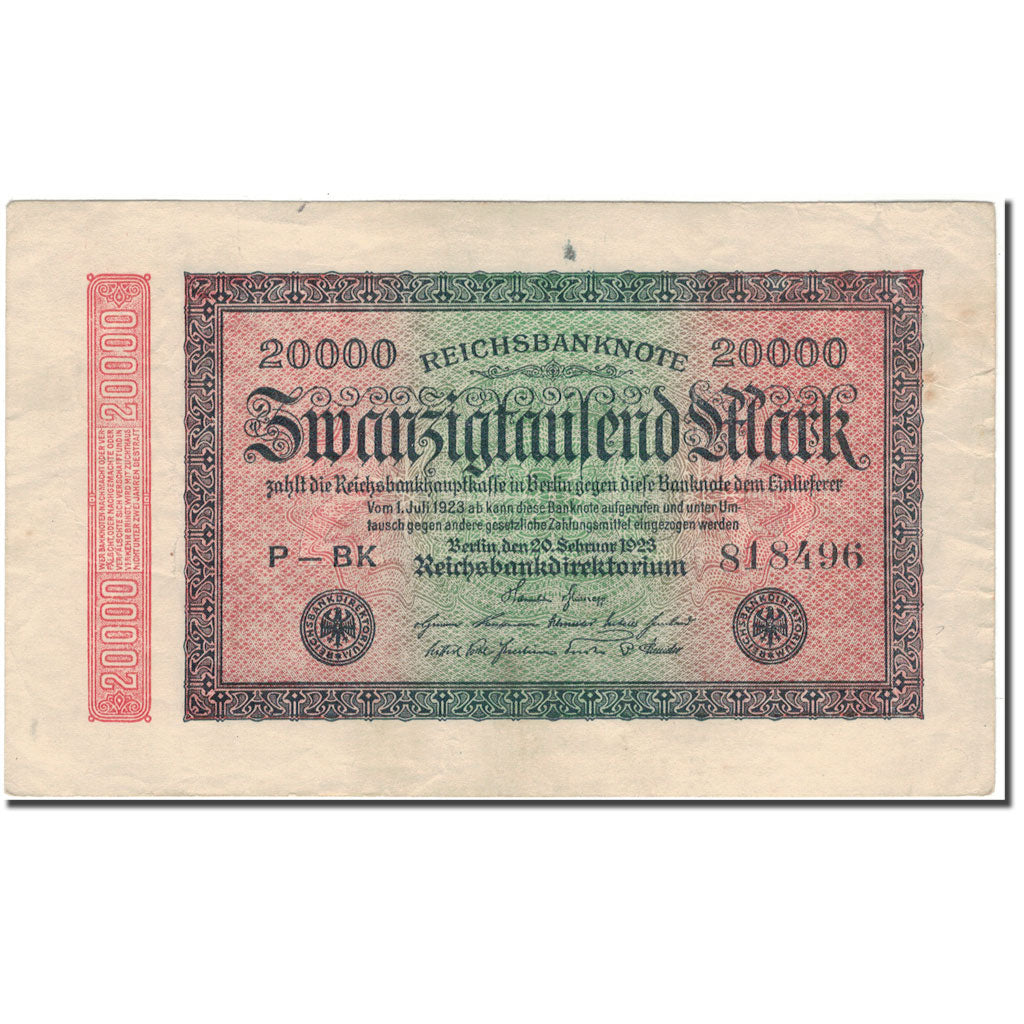 Banknot, Niemcy, 20,000 Mark, 1923, KM:85a, EF(40-45)