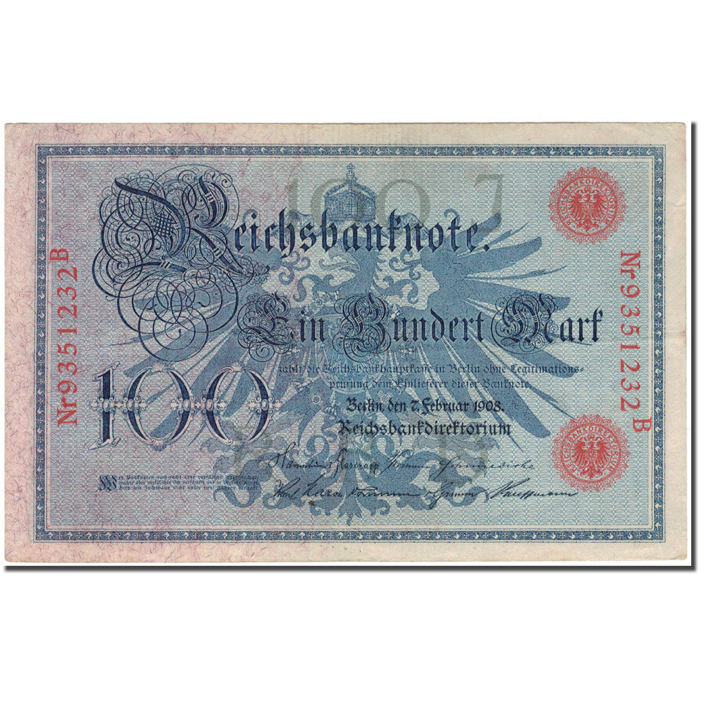 Billet, Allemagne, 100 Mark, 1908, KM:33a, SUP