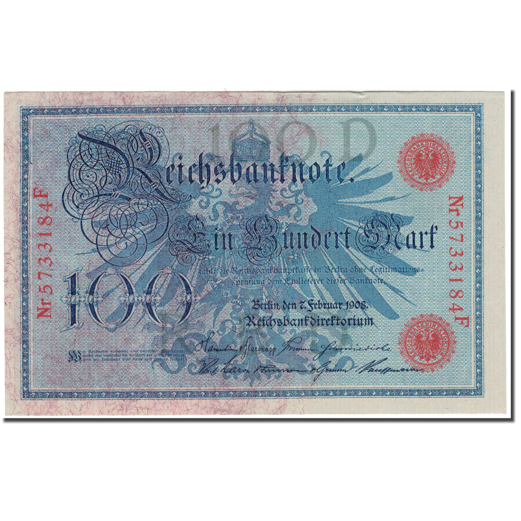 Banknot, Niemcy, 100 Mark, 1908, KM:33a, UNC(63)