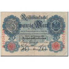 Banconote, Germania, 20 Mark, 1914, KM:46b, BB+